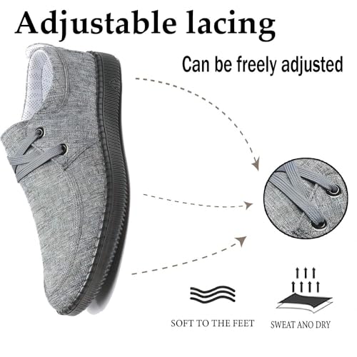 Men's Casual Wide Toe Mesh Loafers Hand-Sewn Lightweight Canvas Breathable Driving Outdoor Fashion Cloth Shoes3