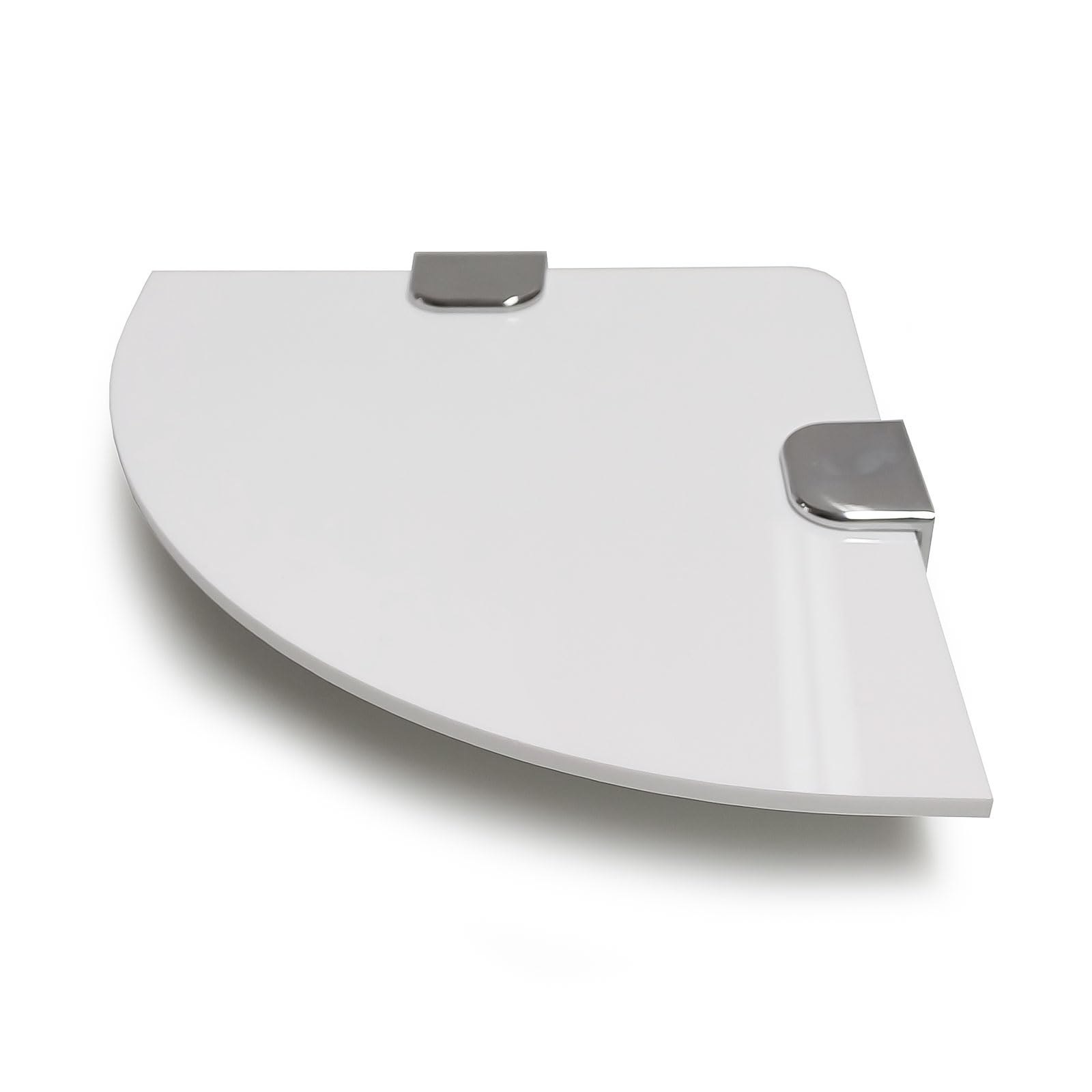 Acrylic Corner Shelf - Wall Mounted With Brackets Supplied - Home Decor, Shop Display (DS9+) (White, 20x20cm)