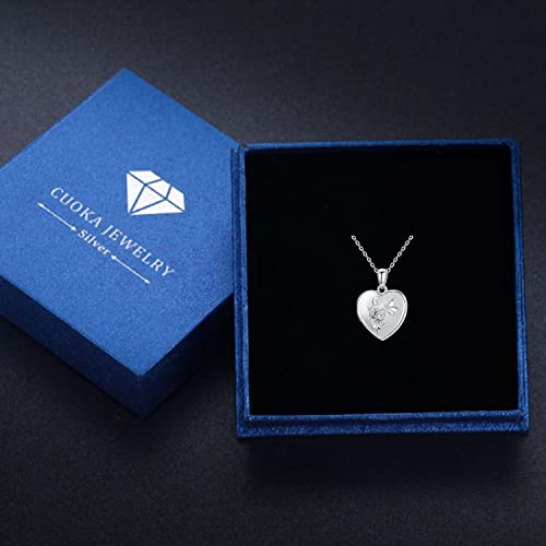 Butterfly Heart Locket Necklace That Hold 2 Photos, 925 Sterling Silver 3D Butterfly With Flowers Blooming Locket Necklace, Butterfly Jewelry Mother Day Gift For Women Girlfriend Daughter With Gift Box (Silver Butterfly Heart Necklace) #TOP2