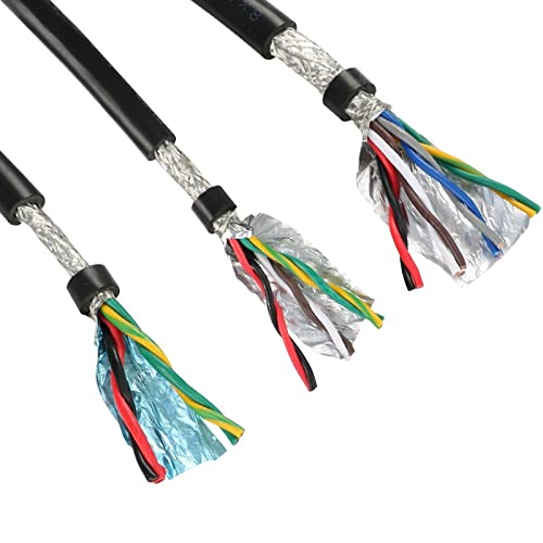 5Meters RVSP Black Cable 22AWG 2/4/6/8 Core RS485 Signal Control Line Twisted Shielded Tin-Plated Copper Wire Audio Cable DIY (Size : 2 Cores 5Meters, Color : 22 AWG Black)-image-20