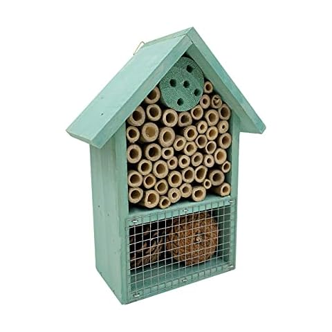 STC Stores Range of Wooden Hanging Garden Bee Bug Insect Ladybird Houses/Hotel/Shelter (Mint 20cm Small House) Cover