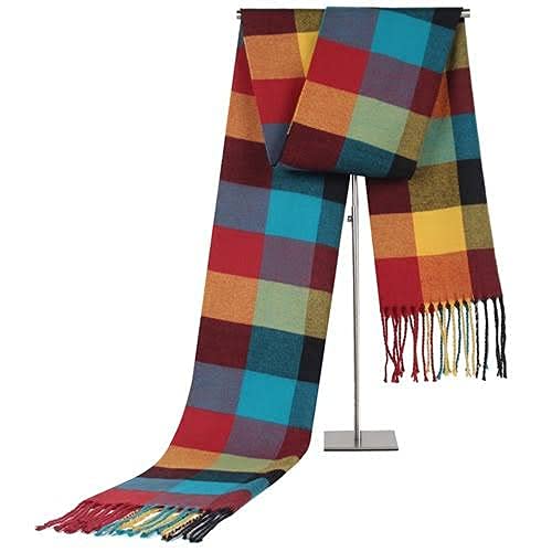 alexvyan Frackson Multicolor Checked Pattern Mufflers Cum Scarves Cum Woolen Stoles for Men and Women's Casual Soft And Warm-picture-8