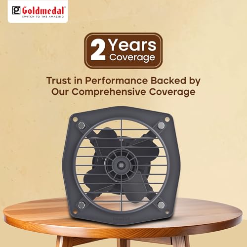 Image of Goldmedal Rapido 150 MM Exhaust Fan | Strong Air Suction | 2050 RPM | High Air Delivery Exhaust fan | Suitable for Kitchen, Bathroom and Office | (Cutout Size: O150 mm)- Grey