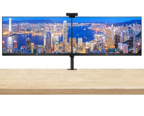 Image of HP P224 21.5 Inch FHD LED-Backlit LCD IPS Anti-Glare Monitor (HDMI, VGA, DisplayPort) 2-Pack Bundle with PW313 Full HD 1080p Live Streamer Webcam and Desk Mount Clamp Dual Monitor Stand