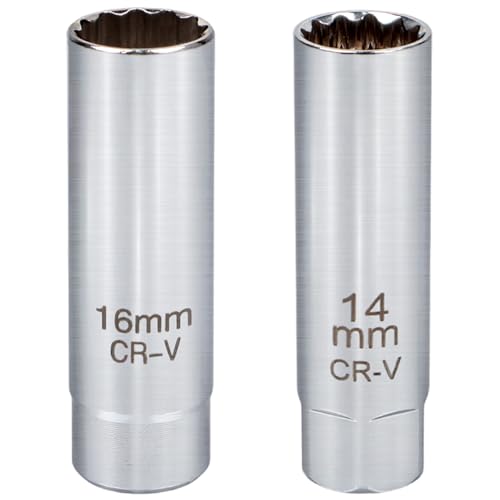 HJ-fuzhou Douille de Bougie Magnétique, 14mm et 16mm CR-V, Clé à Bougie d'Allumage pour Voiture, Kit 2 Pièces
