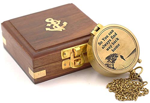 Roorkee Instruments India Engraved Compass, Mens Gifts, Gifts for Men, Birthday, Valentine Day, Gift for Husband, Wedding Gifts