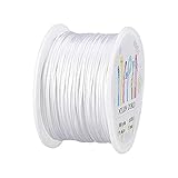 PH PandaHall 100Yard 1mm White Rattail Satin Nylon Trim Cord Chinese Knot Cord String Satin Silk Cords Beading String for Necklace Macrame Friendship Bracelet Dream Catchers Braid Hair