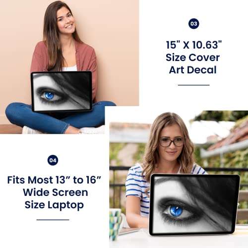 Image of LSS 15 15.6 inch Laptop Notebook Skin Sticker Cover Art Decal Fits 13.3 inch 14 inch 15.6 inch 16 inch HP Dell Lenovo Apple Asus Acer Compaq (Free 2 Wrist Pad Included) Blue Eye
