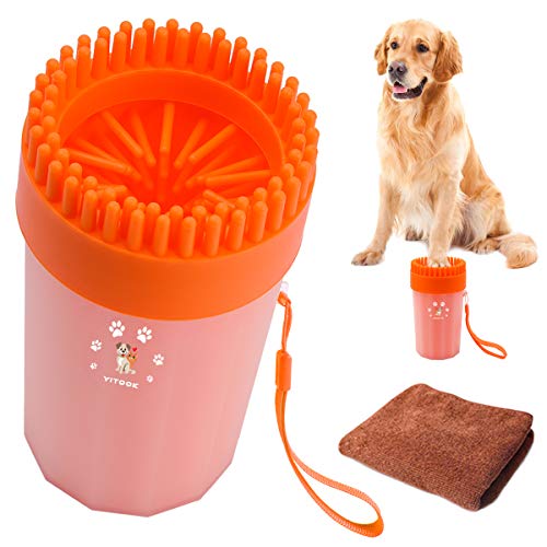 YITOOK Dog Paw Cleaner,Upgraded Portable Dog Cleaner with Towel Dog Cleaning Brush Paw Cleaner for Dogs and Cats