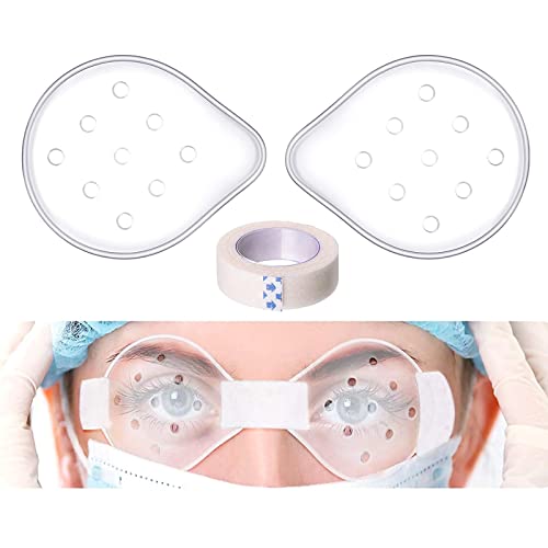 2 unidades de protección ocular, AZWOOD Ventilada, protección ocular, parches para cirugía ocular, cubierta transpirable después de la cirugía, protección ocular con 1 rollo de cinta adhesiva