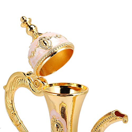 Vintage Turkse koffiepot met 6 koffiekopjes, metalen Turkse theeservies inclusief ambachtelijke theeblad theepot en theekopjes voor huwelijkscadeau (goudroze) - Image 7