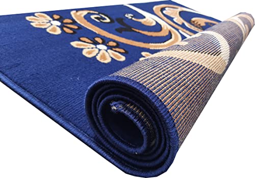 Image of Home Decore Acrylic Carpet for Your Living Room & Drawing Room Aywhere in Your Home (150x210 Blue Colour)- 5x7 Feet