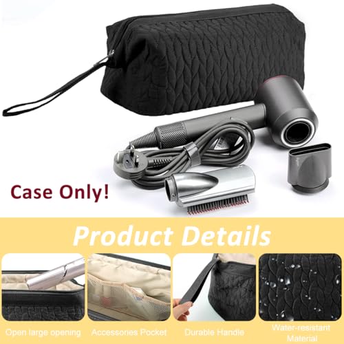 Image of MAYCREATE Airwrap Travel Case for Dyson /Shark Flexstyle, Black | Hair Dryer Bag Storage, Protects Styling Tools, Compact Fabric Pouch, Easy Zip Access, Dyson Bag Organiser