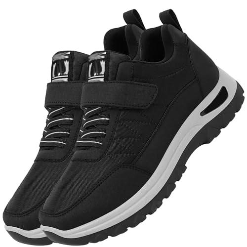 AZMAHT Fascitis Plantar Zapatillas casa Zapatillas ortopedicas Mujer Zapatos Ancho Especial para Pies Delicados Zapatillas Pie Ancho Hombre Zapatillas Ancho Especial Mujer,Men Black,44/270mm