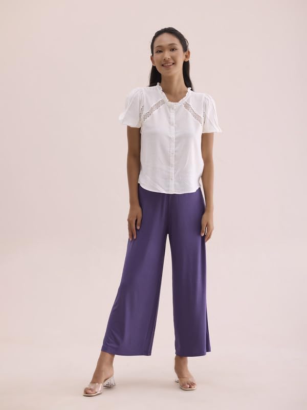 Image of GO COLORS Soft Viscose Knit Palazzo Full Length for Women| Breathable, Mid Rise