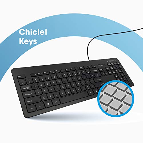 Image of ZEBRONICS Zeb-V19Hd 18.5 Inch (46.99 Cm) Led Monitor with Supporting Hdmi & ZEB-K4000M USB Wired Keyboard with 107 Keys, Silent Operation, Chiclet Keypad, Multimedia Keys, Gold Plated USB Connector