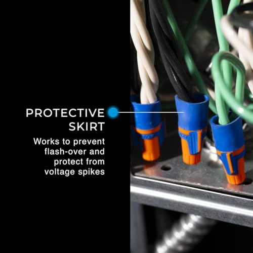 Image of Ideal Electrical Twister Proflex Mini (30-343) Orange /Blue Wire Connector, Box of 100 - Compact Twist-On Wire Nuts for 22 to 12 AWG with Comfort SureGrip and Flexible Skirt