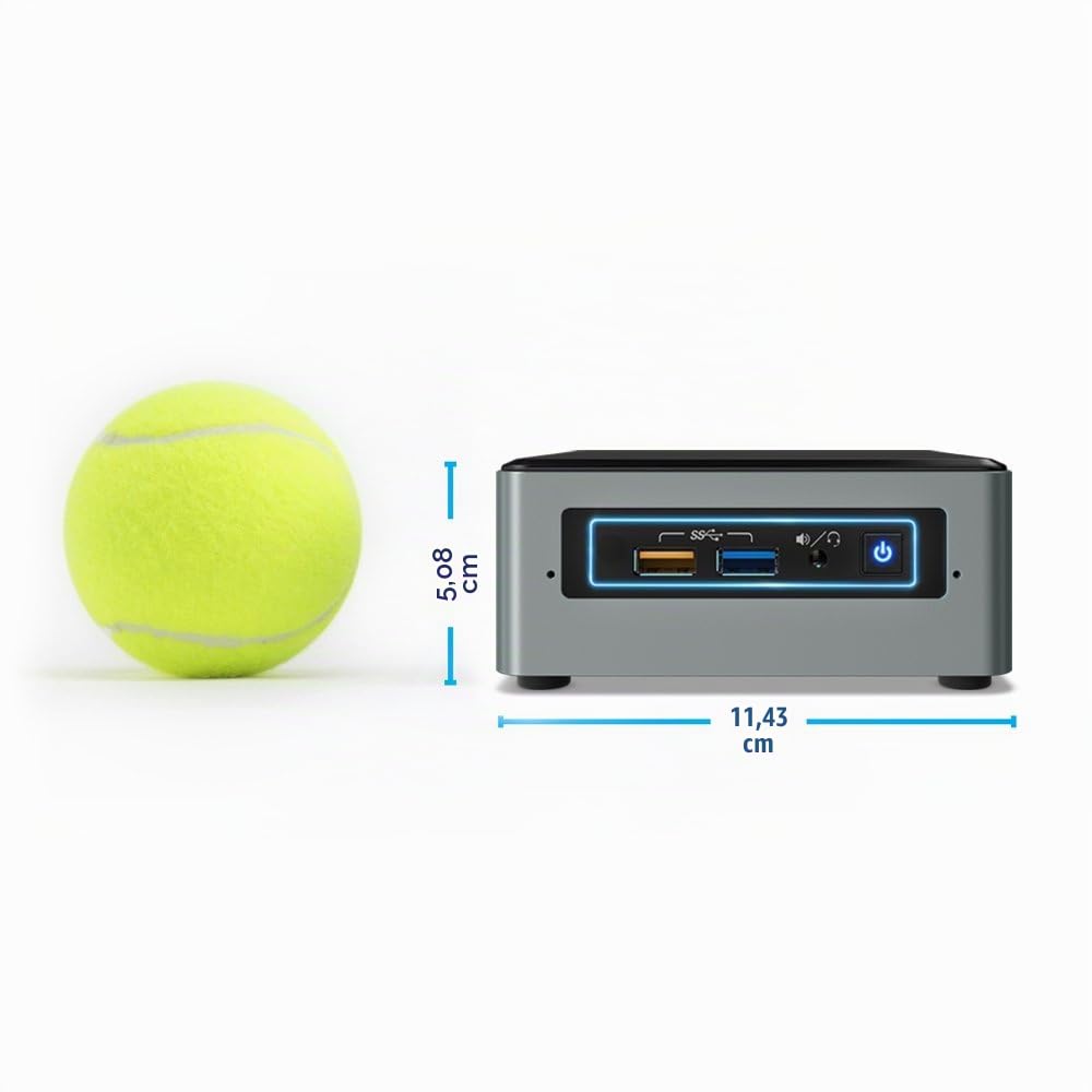 Intel BOXNUC6CAYH Barebone PC / workstation, BGA 1296, Intel Celeron J3455 1.50 GHz, 14 nm, Colore: Nero/Grigio