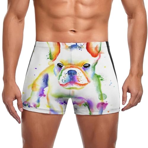 Maillot de bain boxer homme imprimé artistique chien aquarelle premium
