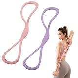 8 Resistance Band for Women, 2 Pcs Exercise Bands Resistance Bands with Handles, Portable 8 Shaped Exercise Band Stretch Bands for Strength Training Yoga Pilates