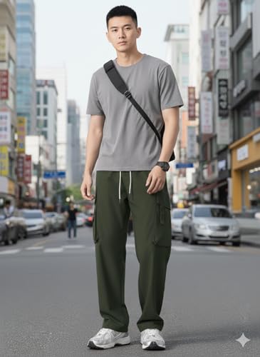 Image of Lymio Cargo for Men || Cotton Cargo Pant || Drawstring Waist Pant (Also Available in Plus Sizes) (153-156)
