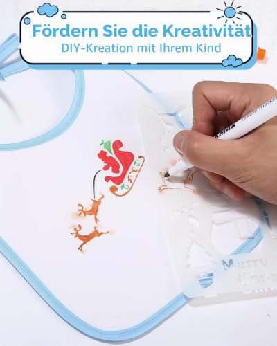 TIDEVAN 14 Stück Baby Lätzchen zum Bemalen, Lätzchen Bemalen Babyparty – Ansicht 5