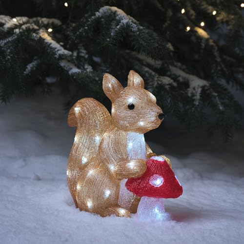 Lights4fun 32cm LED Acryl Eichhörnchen Figur innen und außen...
