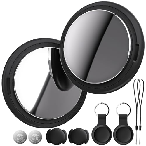 Image of Air Tracker Tag Works with Apple Find My (iOS Only) Includes Replaceable Battery, Bluetooth Smart Item Locator Key Finder for Keys, Luggage, Wallet, Pet, Car, Bike (Black, 2-Pack)