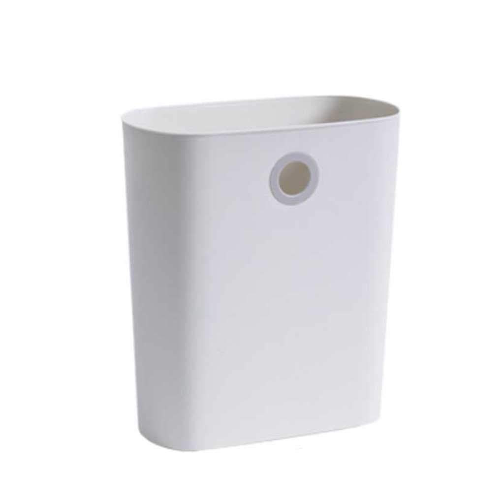 Rubbish Recycle Bins القمامة البيضاوية يمكن أن جدار جبل، قابلة للنفايات، صندوق الحاويات القمامة للحمامات، غرف مسحوق، مطابخ، مكاتب المنزل ضوء دائم rubbish bin (Color : White)