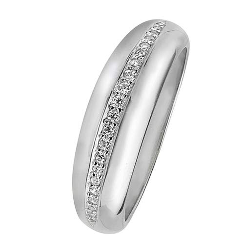Alliance Homme Femme 7mm en Argent Fin et Zirconium au Design Confort