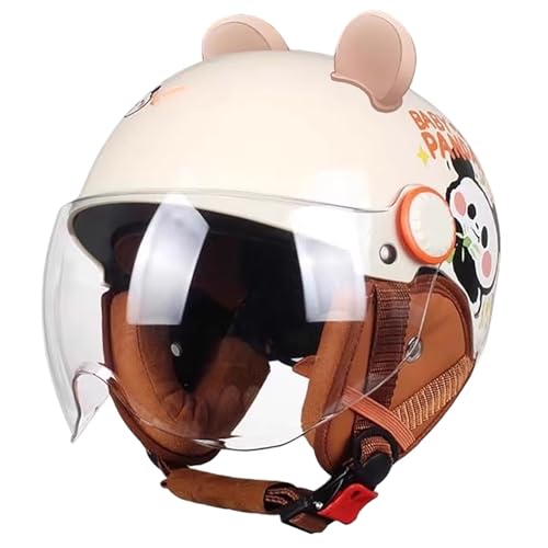 Casco Retro De Moto Eléctrica 3/4 Para Jóvenes Y Niños, Ideal Para Motos, Scooters, Quads Y Otros Vehículos Todoterreno. Homologado Por El DOT. G,48-56cm