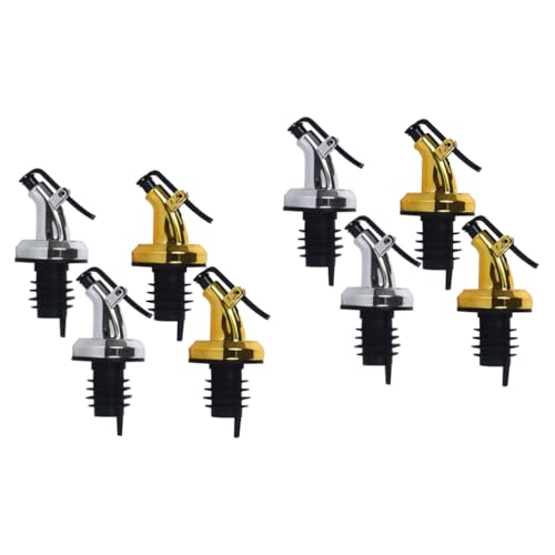 COLLBATH 8 Pcs Oil Nozzle Pour Spouts Olive Oil Spouts Wine Bottle Pourer Bottle Tapered Spout Oil Bottle Spout Vinegar Spout Pourer Condiment Bottles Oil Bottle Pourer Silver