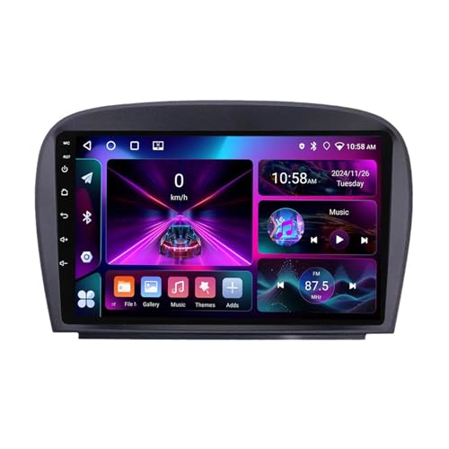 9 Pollici Senza Fili Autoradio 2 din Android 14 per Mercedes SL R230 SL350 SL500 SL55 SL65 con Car Play senza fili Telecamera Posteriore Comandi al volante Bluetooth GPSX8008+128G