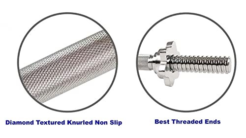 Konark 14 Inch Dumbbell Bar with Star Nut - Image 3
