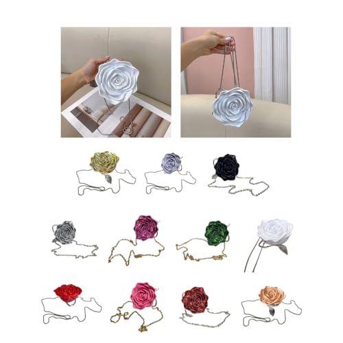 Sac à main acrylique argenté fleurs minaudière de mariage chic