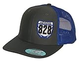 JUST RIDE Number Plate Snapback Mesh Hat Custom Personalized Motocross Moto (Royal Blue-Grey Black #'S YAMA)