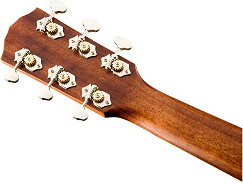 Fender Paramount PM-3 All-Mahogany Triple-0 Acoustic Guitar, with 2-Year Warranty, Natural, with Case