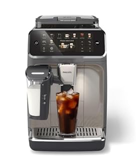 PHILIPS 5500 Series Fully Automatic Espresso Machine, LatteGo Milk System, Integrated Grinder, 20 Hot & Iced Coffee Pre-Sets, Quick Start, SilentBrew, 15-Bar Pressure, Grey Chromed (EP5544/90)