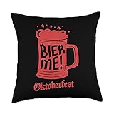 Bier Me Funny Oktoberfest Beer Mug German Pride Germany Throw Pillow