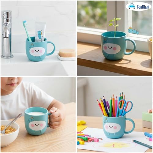 Image of FunBlast Milk Mug for Kids - 350 Ml; Unbreakable Mug for Kids, Milk Mugs for Kids Unbreakable - Milk Drinking Cup for Kids (SeaGreen2)