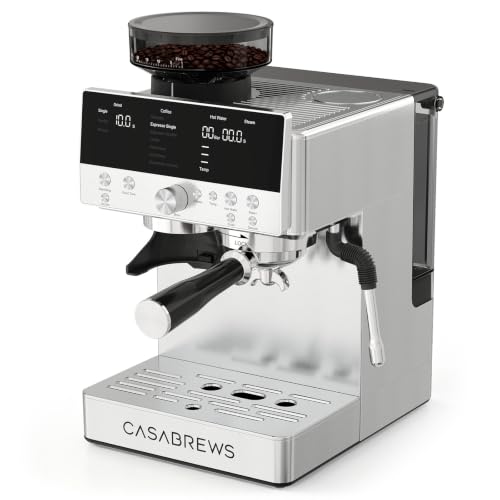 CASABREWS MARENZA Espresso Machine with Built-in Grinder and Steam Wand