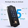 Front Door Lock Set, ADIUIVE Fingerprint Keyless Entry Door Lock with Handle, Smart Locks for Front Door, Electronic Keypad Door Lock Work with App Control Auto Lock（Keypad+Fingerprint+Key+IC+APP） - Image 3