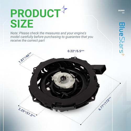 image for BlueStars 591139 593959 Recoil Pull Starter Assembly - Compatible with