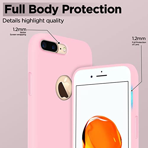 Image of Pikkme Back Cover | Full Camera Protection | Raised Edges | Super Soft Silicone | Bumper Case for iPhone 7 Plus / 8 Plus (Rose Pink)