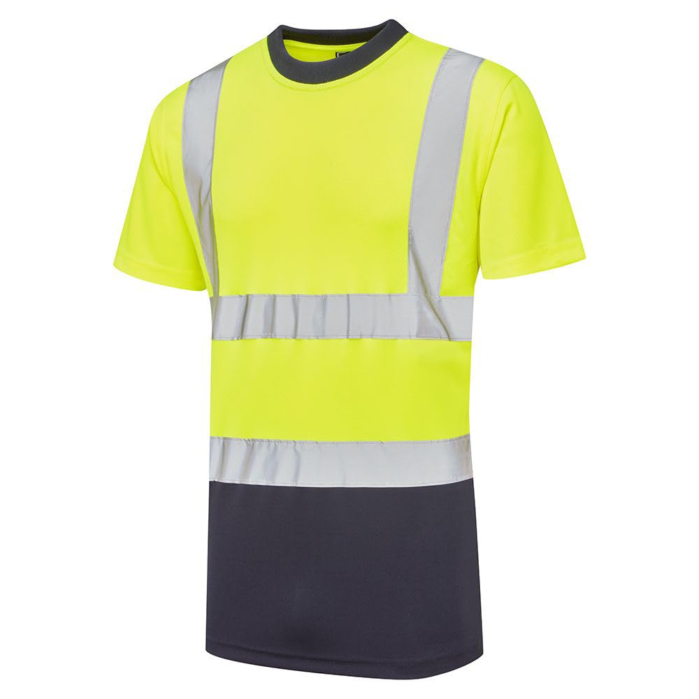 Expert Workwear Hi Vis T-Shirt Safety Work Crew Neck Short Sleeve T Shirt Security - Yellow Orange Black Orange/Yellow