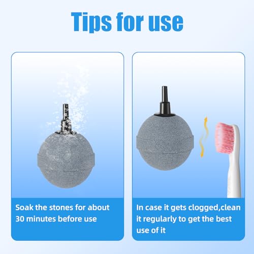 Image of AQUANEAT Air Stones for Ponds 2 Inch, Long Lasting Aerator Oxygen Diffuser, Air Pump Accessories for Aquariums, Fish Tanks, Hydroponics and DWC Reservoirs 2 Pack