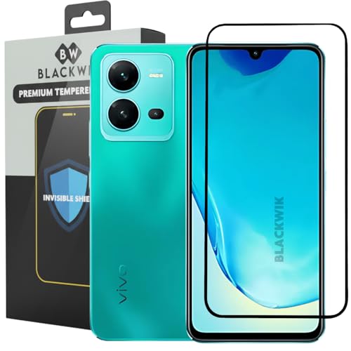 Image of Blackwik Tempered Glass Screen Protector for Vivo V25 with Edge-To-Edge Protector Coverage | Easy Installation Kit (Black)