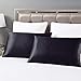 Love's cabin Satin Pillowcase Set of 2 Queen Size 20x30, Cooling Pillow Covers for Hair and Skin, Silky Smooth with Envelope Closure, Similar to Silk, Black