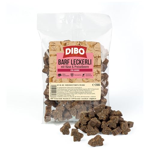 DIBO BARF Leckerli mit Käse & Preiselbeere 200g für Hunde – Gesunde Hundefutter Snacks | Weihnachtliche Leckerlis, Festliche Weihnachts-Snack-Edition | Genuss in der Vorweihnachtszeit und Geschenkidee