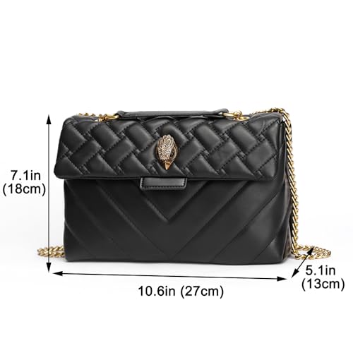 Image of Rejolly Rainbow Stripe Crossbody Shoulder Bag for Women Color Blocking PU Leather Colourful Purse with Chain Strap | PU Leather, with Chain Strap